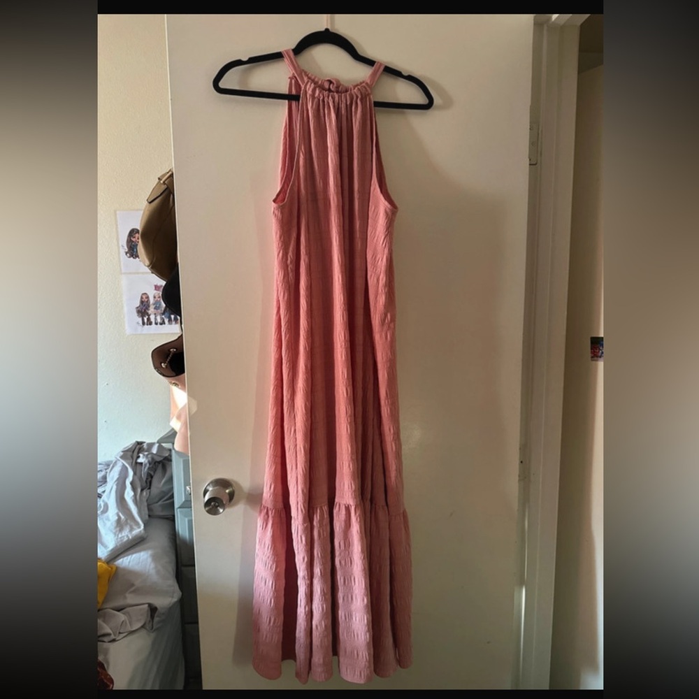 Pink halter top dress